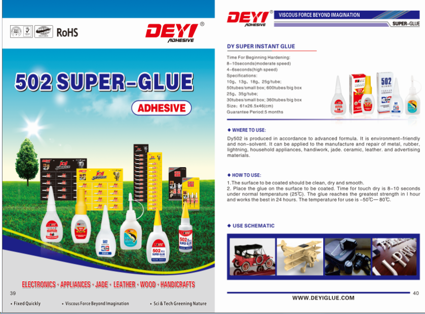 Instant Adhesion Solutions Clear 502 Super Glue ISO SGS ROHS MSDS Certified Adhesive