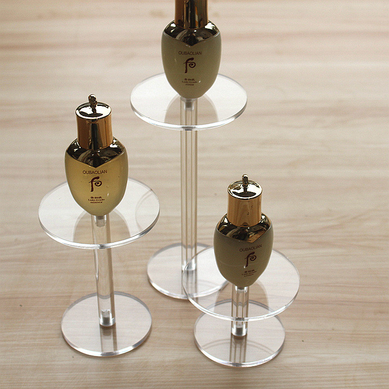 Round Shape Assembled Transparent Acrylic Display Holder For Cosmetics Jewelry
