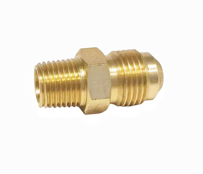 1/2Inch Flare X 1/2Inch NPT Brass Pipe Fitting Brass Hex Reducer CNC Technics