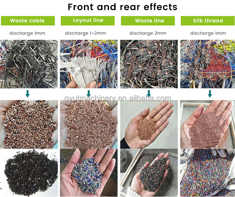 Support Single-Phase Cable Grinder Machine for Recycling Material Waste Copper Wire Cable
