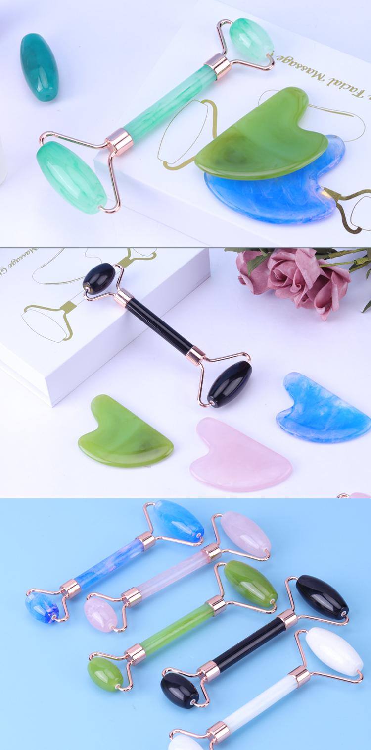 Pink Face Massager Roller , Jade Massager Roller OEM ODM Service