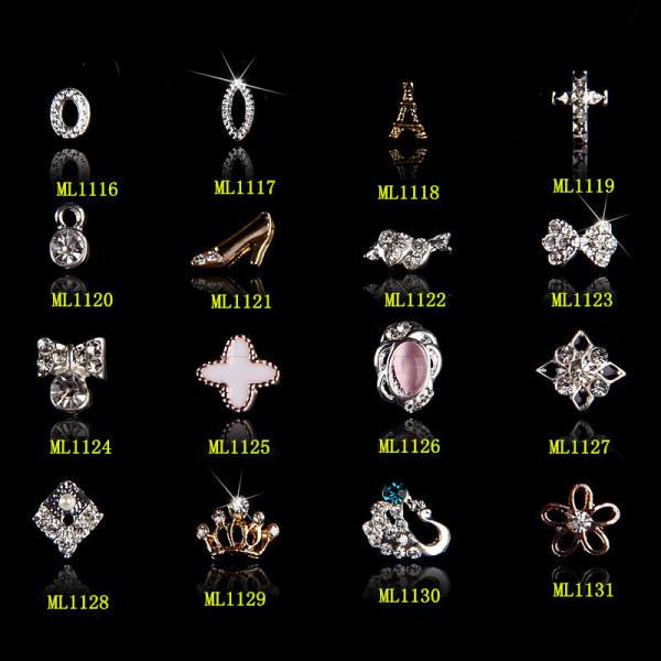 Hot NEW Wholesale Alloy Jewelry 3D Nail Art Jewelry Nail rhinestones Sticker