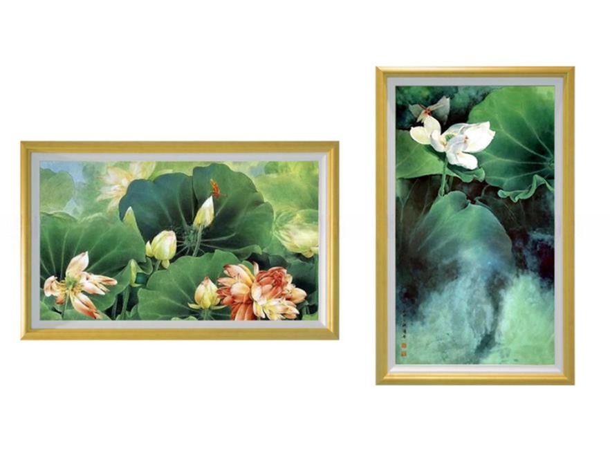 UHD 4K 49" 50"inch wood LCD photo frame NFT Video loop player display with WIFI Android OS for advertising signage totem gallery
