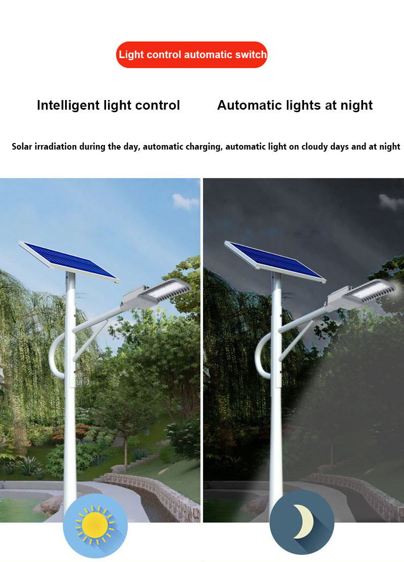 Remote Control Solar Powered Garden Street Light LED Dusk to Dawn Sensor