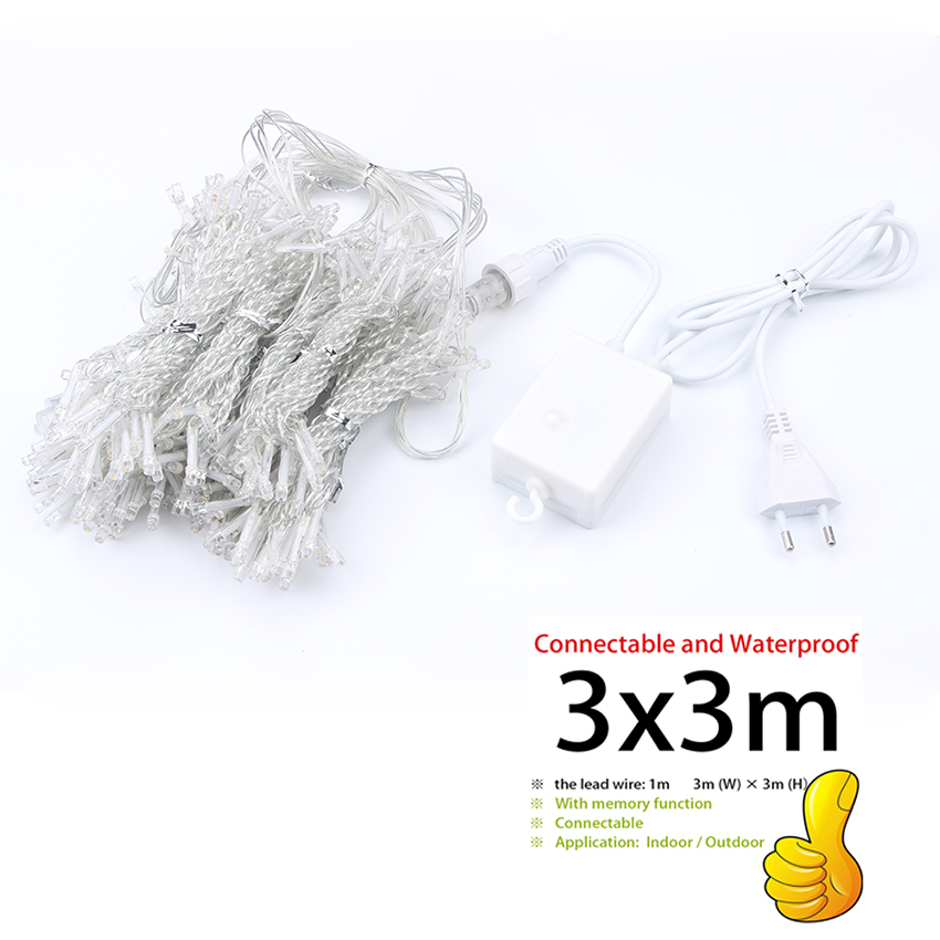 3x1/3x2/3x3m led wedding fairy string light christmas lights led fairy light garland for garden party curtain decorat