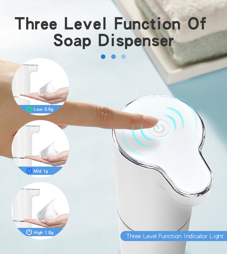 300ML Automatic Touchless Foam Soap Dispenser Rechargeable For Home