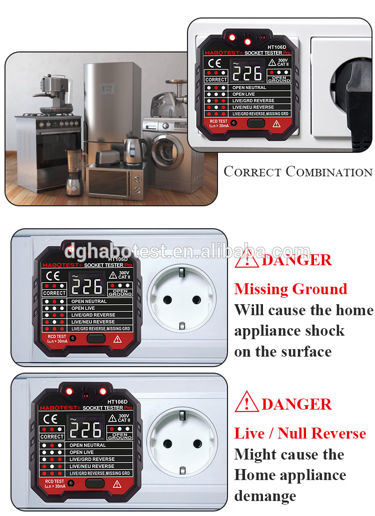 250V Check Plug Socket Tester