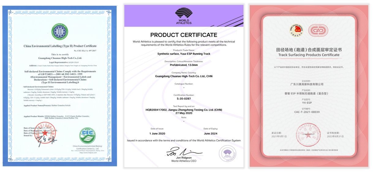Iaaf Certificated 400m Standard Spray Coated Sandwich Athletic Rubber Running Track Material