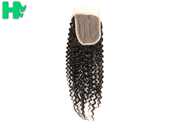 8’’ - 20’’Unprocessed Human Hair Closure Kinky Curly Bleached Knots