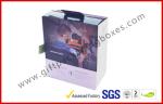 Hard cover printing plastic earphone hook gift boxes , Customized electronic