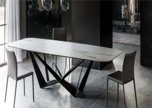China Hotel Restaurant Marble Dining Table , Fashion Square Marble Top Table wholesale