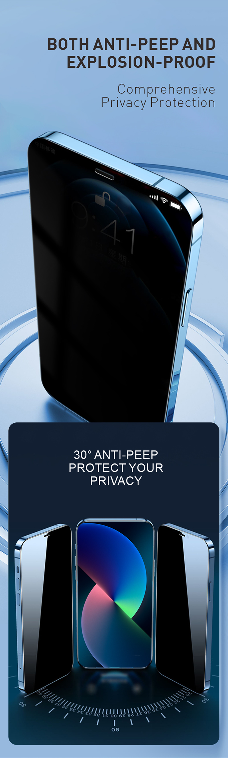 Iphone 12 Privacy Screen Protector Anti Spy Tempered Glass