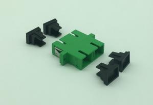 China SC APC fiber opitc adapter duplex singmode green black cap or green cap wholesale
