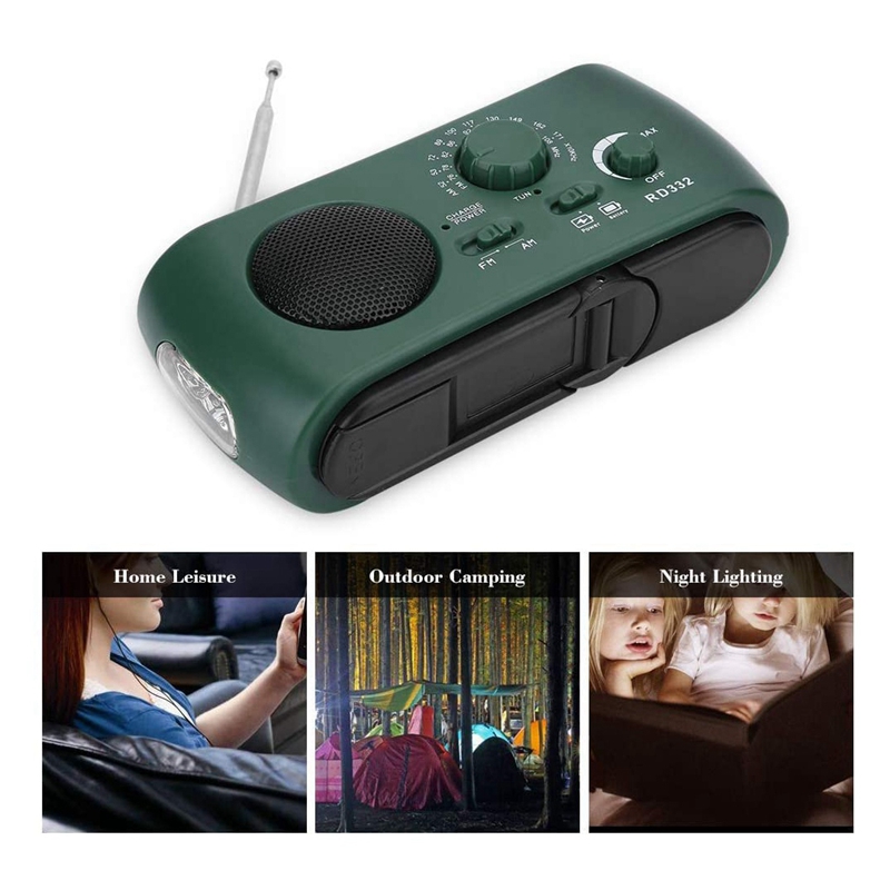AM FM Internet Emergency Lantern Radio , Solar Powered Portable Radio Rechargeable