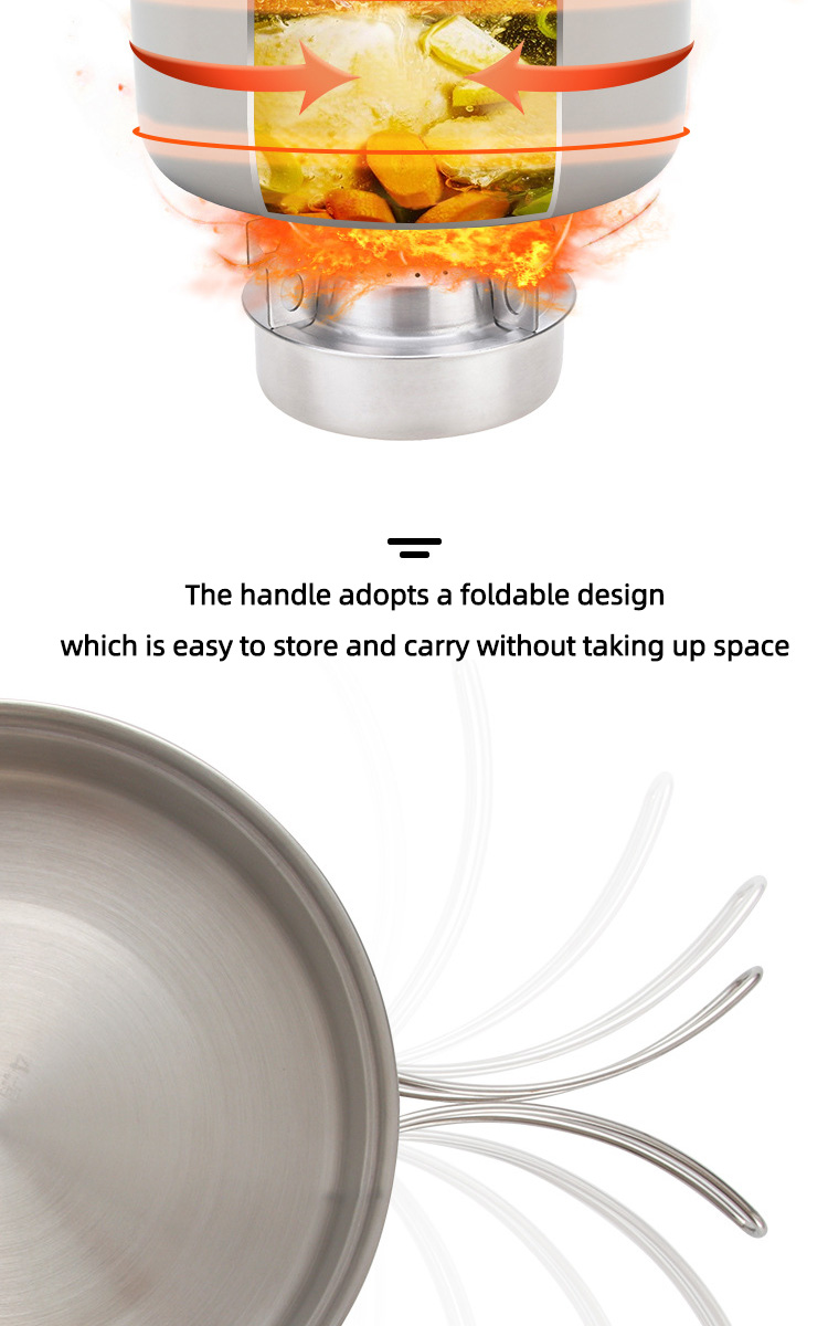 Stainless Steel Outdoor Cookware Set Multifunctional Multiple People Using