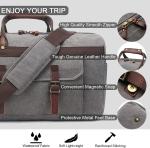 Custom Large capacity Waterproof Genuine Leather Canvas Overnight Weekender