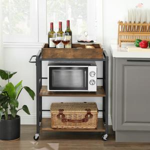 China Kitchen Bar Cart for Sale, Industrial Trolley Cart, Rolling Cart with Removable Tray, Kitchen Furniture, LRC72X wholesale