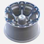 12 Inches Golf Cart Blue/White Aluminum Wheels PCD 4/101.6 Offset -25