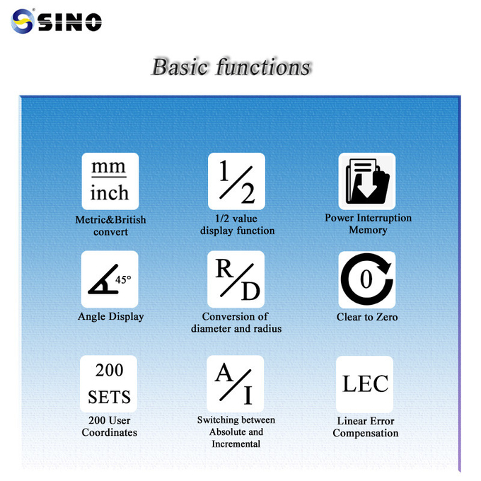 User Friendly Three-Axis DRO SDS2-3MS Digital Reading Display And Grating Ruler