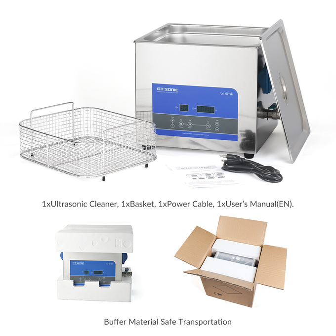 40KHz Ultrasonic Cleaner For Food With Digital Timer Stainless Steel 13L Lab For Retainer