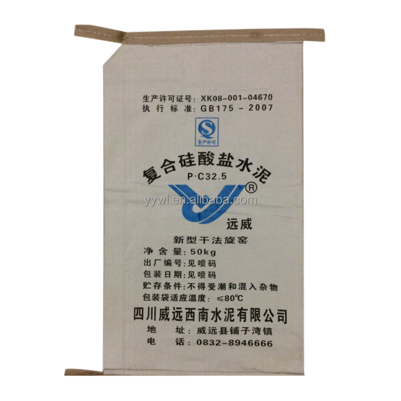 PP Gusseted Cement Packing Bags 3gsm - 25gsm Empty Woven Sack Bag