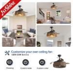 Woven Rattan Cage Ceiling Fan With Light Villatic Invisible Blade Dc 240v