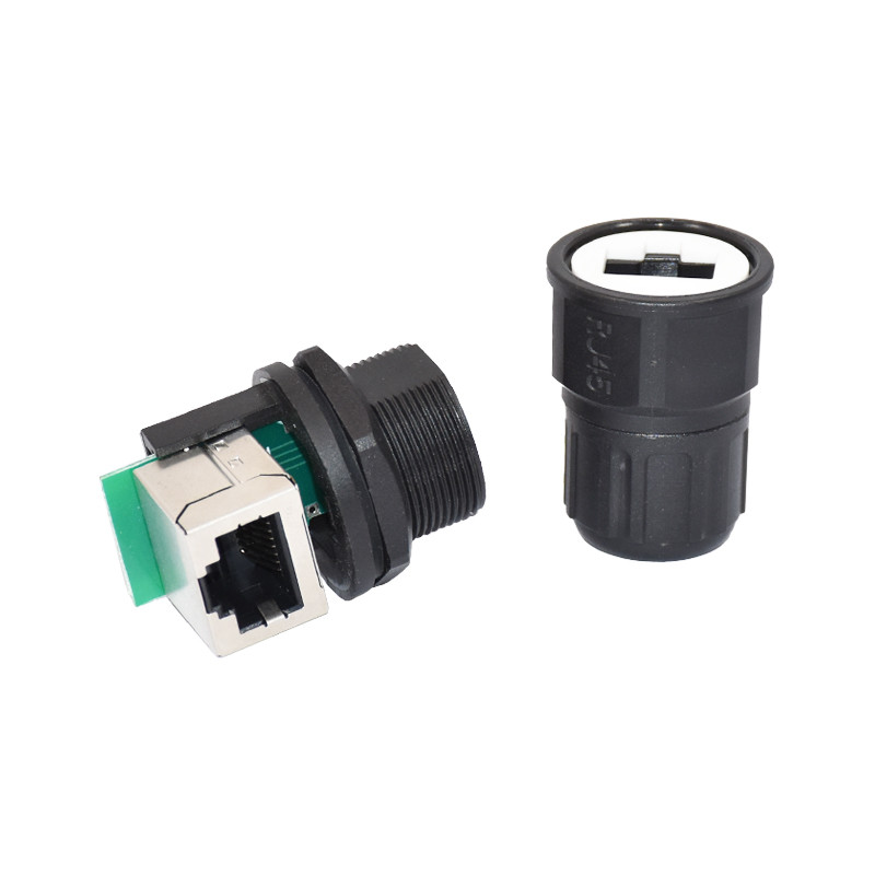 Industrial RJ45 Panel Mount Ethernet Waterproof Connector 1.5A