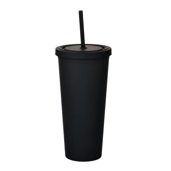 Lightweight Candy Color Skinny 22 Oz Plastic Tumbler Clear Double Wall Acrylic