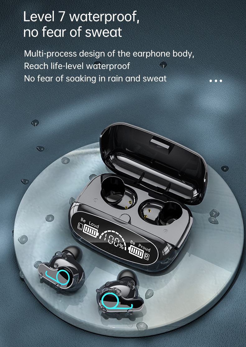 800mAh Wireless Gaming Earbuds IPX7 Micro USB Support Binaural Mode