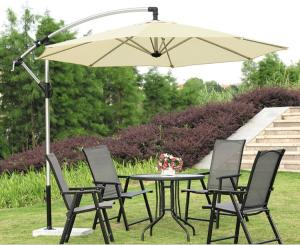 China Large Silver Beach Sunshade Umbrella 270cm 300cm Side Mount Patio Umbrella wholesale