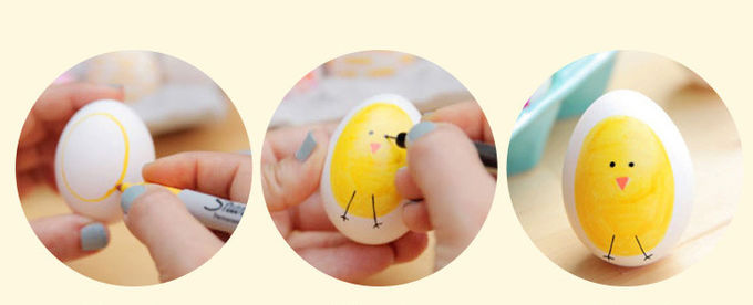 Assorted colors Plastic Easter eggs with Acrylic paint and brush for KIDS DIY painting Wooden and Plastic Easter Eggs