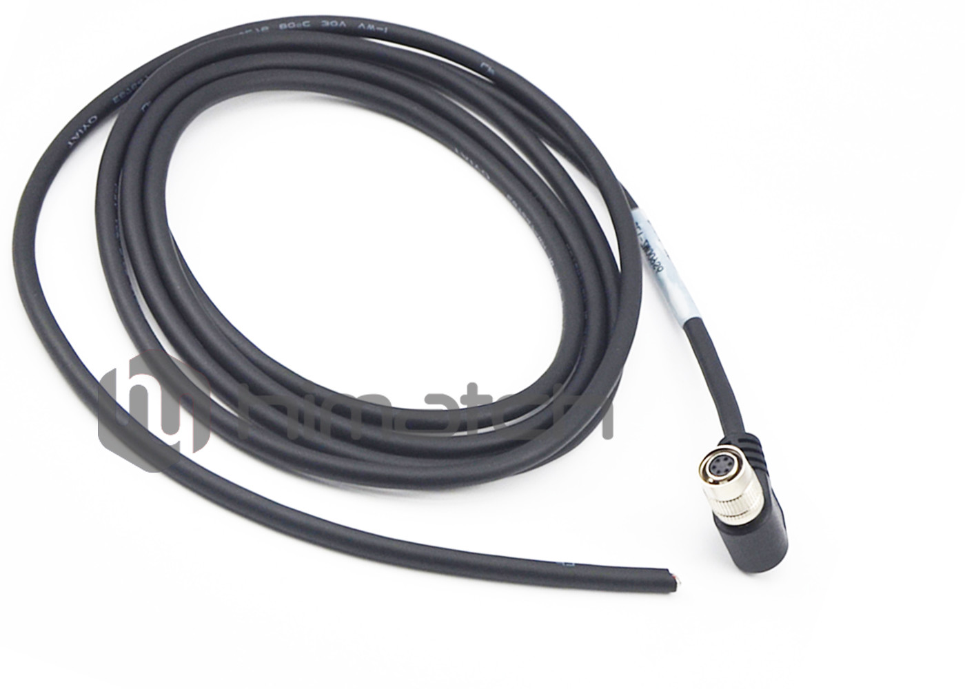Right Angle 6 Pin Hirose Cable / Female To Open Cable 5 Meters For Analog Camera