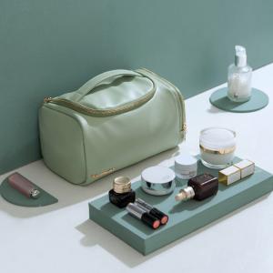 China Large Capacity Travel Vanity PU Cosmetic Bag With Handle wholesale