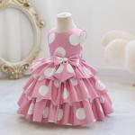 7Y-8Y Kid Polka Dot Princess Birthday Dress 60% Cotton