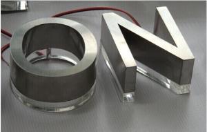 China Customized brushed stainless steel letter small acrylic led backlit channel wholesale