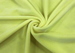 China 300GSM Warp Knitting Stretch Velvet Fabric Light Yellow Color 92% Polyester wholesale