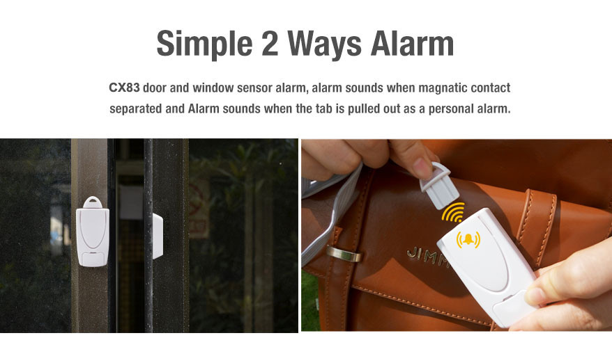 130dB Magnetic Door Window Mini Alarm Chime With Key Button CX88B