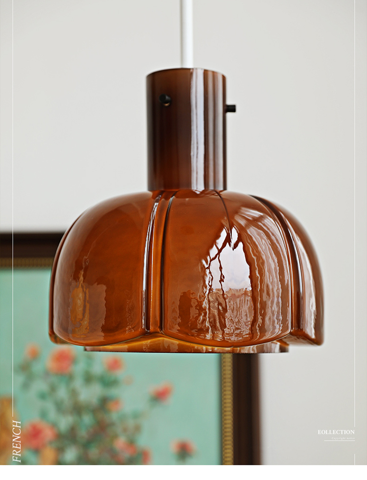 Glass pendant light restaurant retro lovely Nordic study single hanging lamp(WH-GP-173)