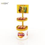 Yellow Metal Potato Chips Display Cases for Food Service Wholesale