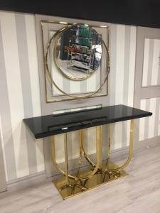 China Black Marble Console Table Handmade Luxury Dining Room Furniture wholesale