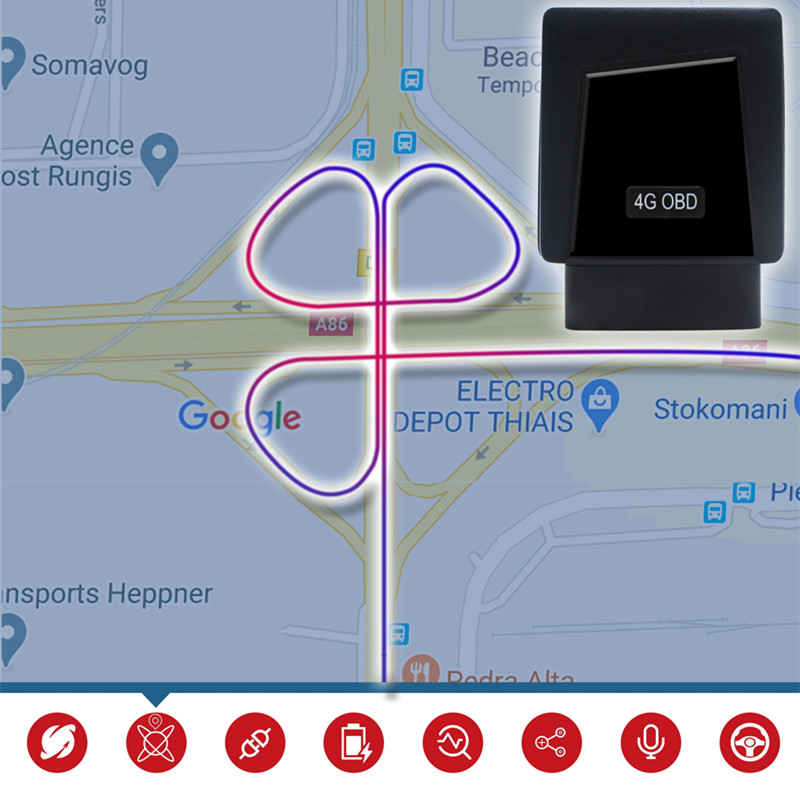 L58mm Programmable 3D Axis Sensor 4g LTE OBD GPS Tracker 57g