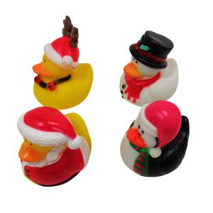 China Christmas Yellow Rubber Ducks Baby Tub Toys Cute Deer / Penguin Pattern wholesale