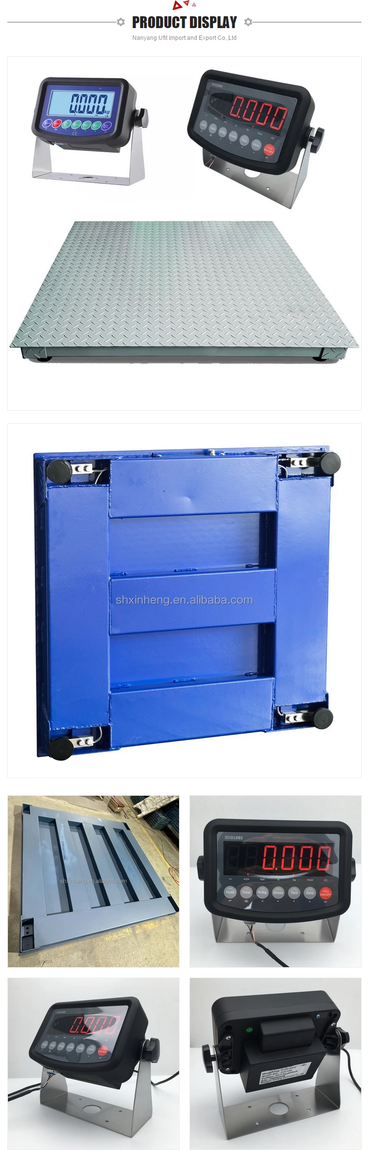 XH8720 Digital Electronic Platform Scale 3000kg Industrial Floor Scale with Thick Platform Plate and Customized ODM Support