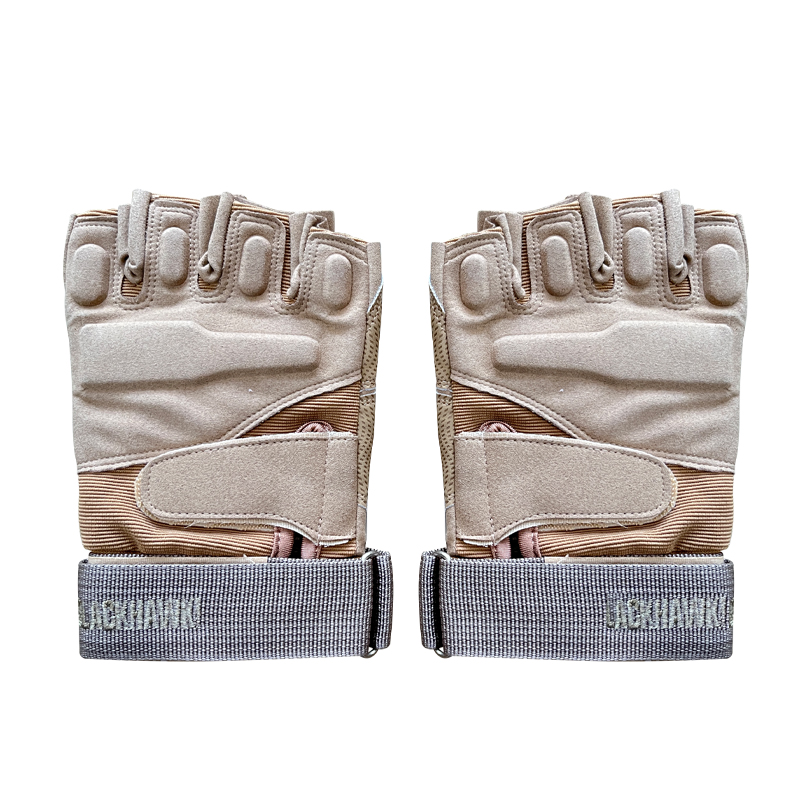 Blue Half Finger Hiking Gloves with Breathable and Weather-Resistant Design