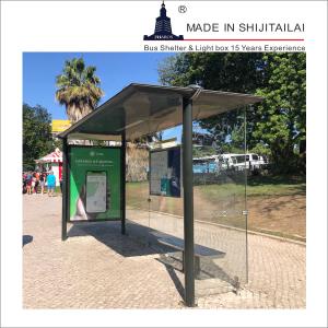 China Cities Outdoor 2m Width Q235 Bus Stop Shelter wholesale