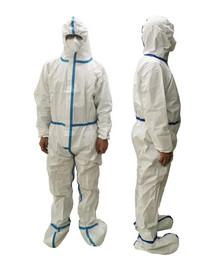 China White Disposable Protective Coveralls Anti Virus , Safety Protective Clothing wholesale