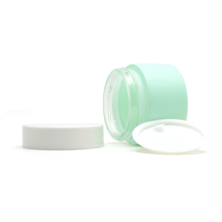 Custom Empty 50g Cosmetic Matte Painting Glass Cream Jar With White Screw Lids