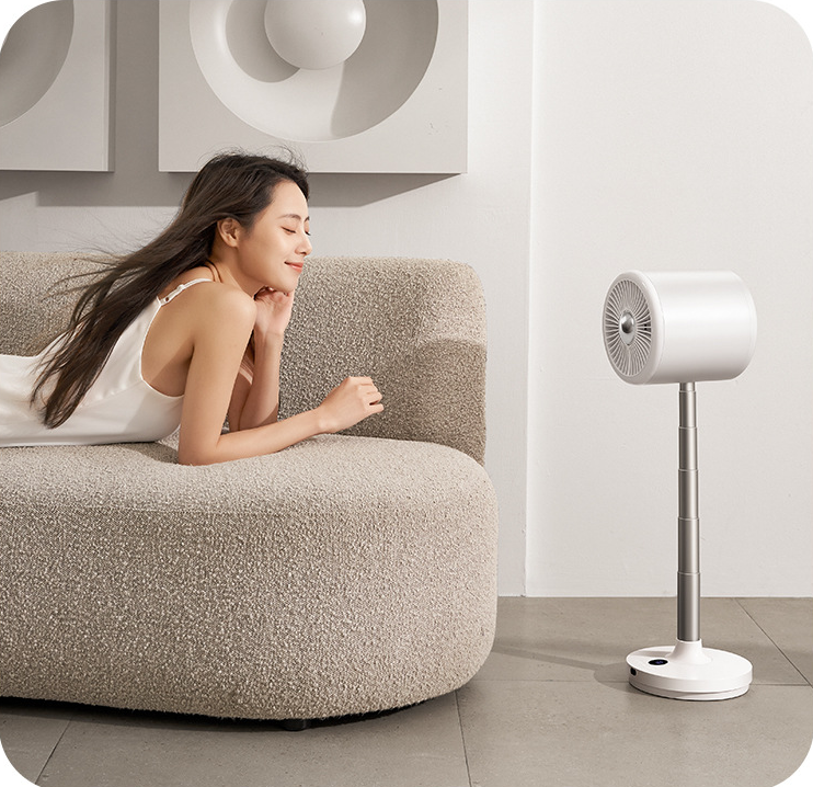 Air Cooling Fan With Light Rechargeable and Floor Standing Packing Size 345*235*247mm
