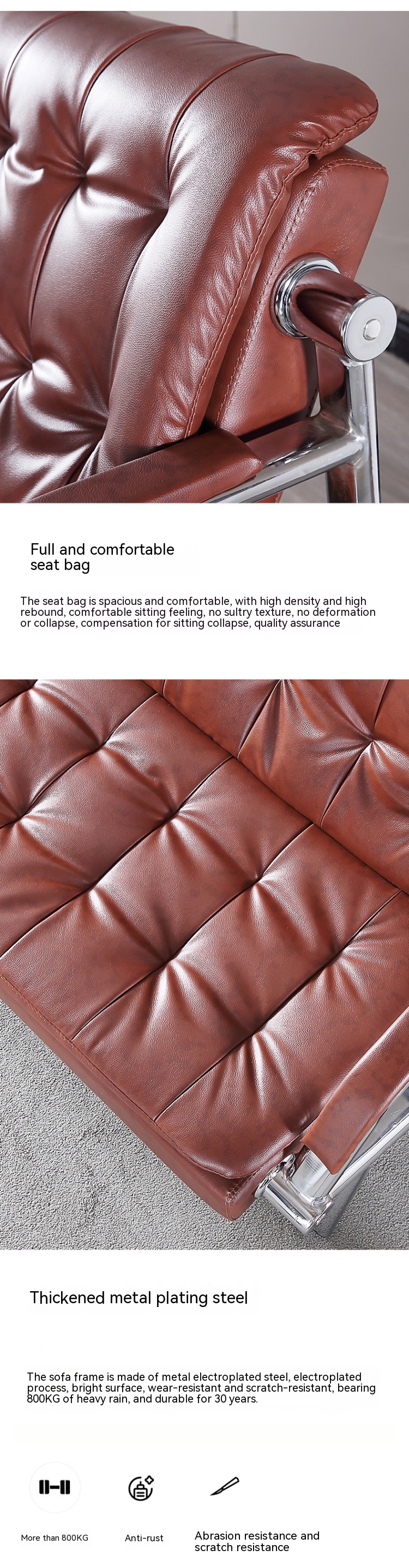Simple Office Sofa Coffee Table Combination Set for Modern Business Meeting Reception
