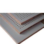 Melamine Surface Perforated Wood Acoustic Panels Polyester Fiber Hotel Acoustic